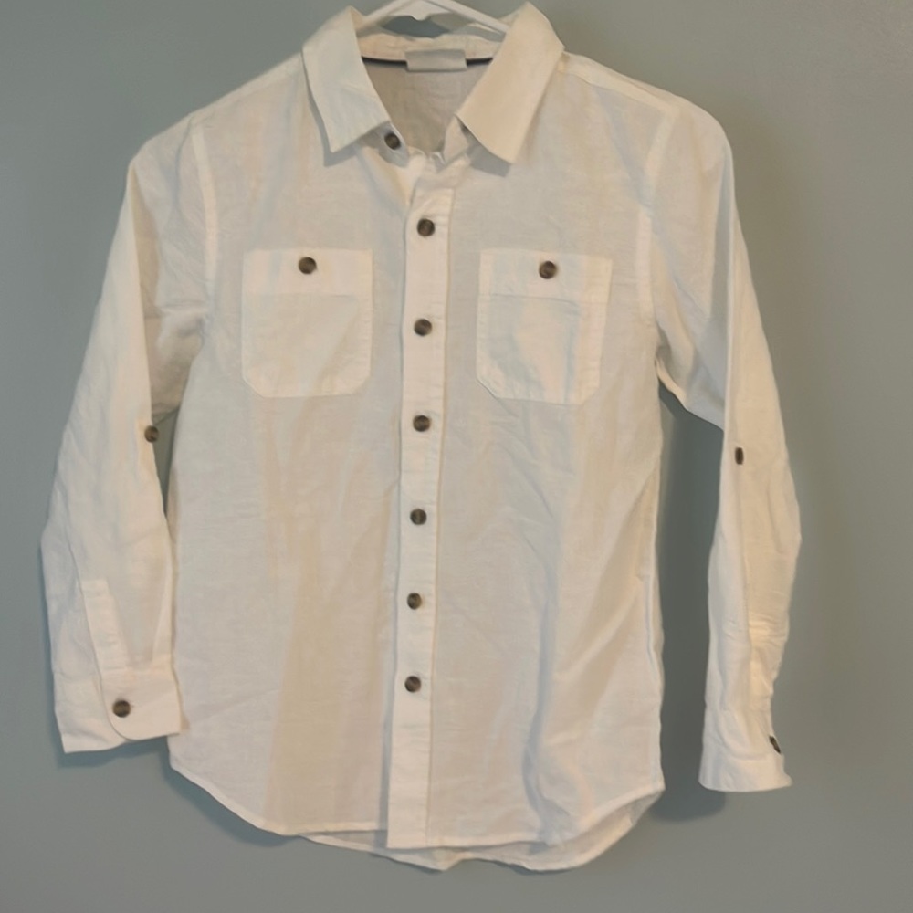 Crazy 8 Boy Botton Down Shirt Roll Up Sleeves Size 7-8
